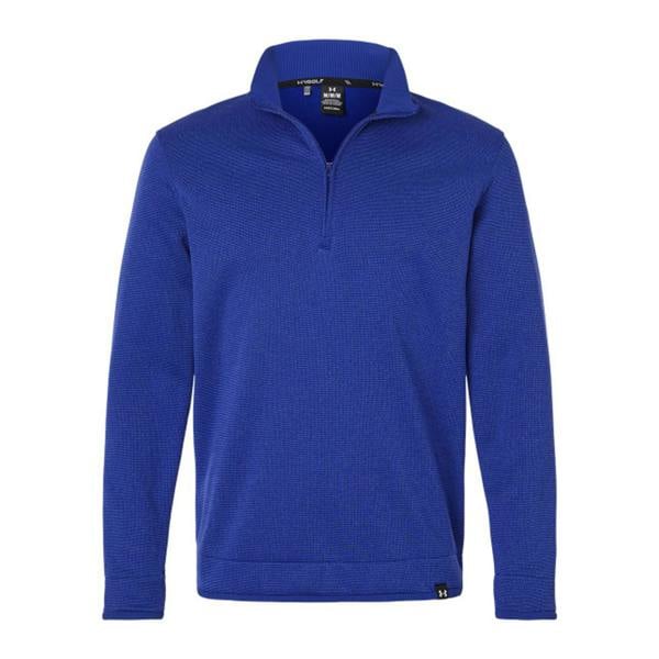 Under Armour Mens Quarter Zip Fleece Top - Royal Blue - 