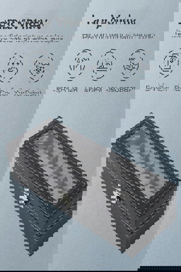 Living and Home Faux Leather Watch Display Case Jewelry Storage Boxes