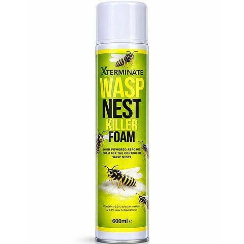 Xterminate Wasp Nest Killer Spray Foam 600ml Powerful 5m Long Reach Outdoor and Indoor