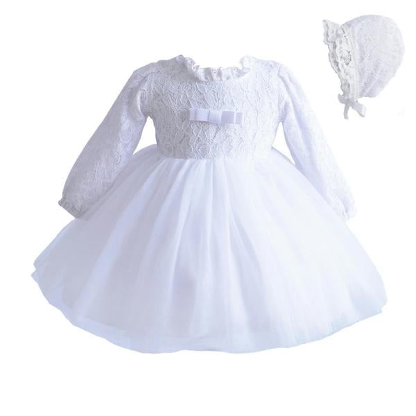 Cinda Lace Christening Party Dress and Bonnet