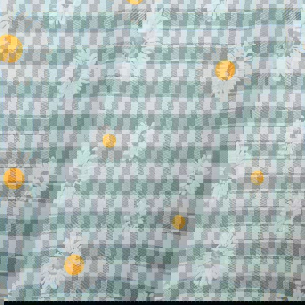 Vila Women's Mono Daisy Check Print Mini Smock Dress With Balloon Sleeves