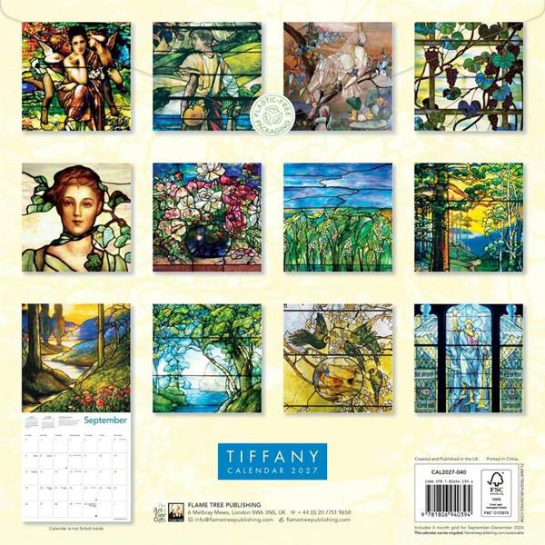 Tiffany Calendar 2027, Wall Calendars, Month To View, Art, Gift