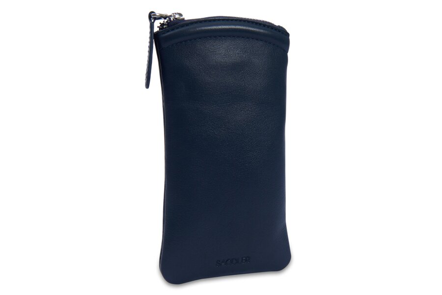 SADDLER "Mabel" Zip Top Real Leather Glasses Case with Card Holder (Gift Boxed)