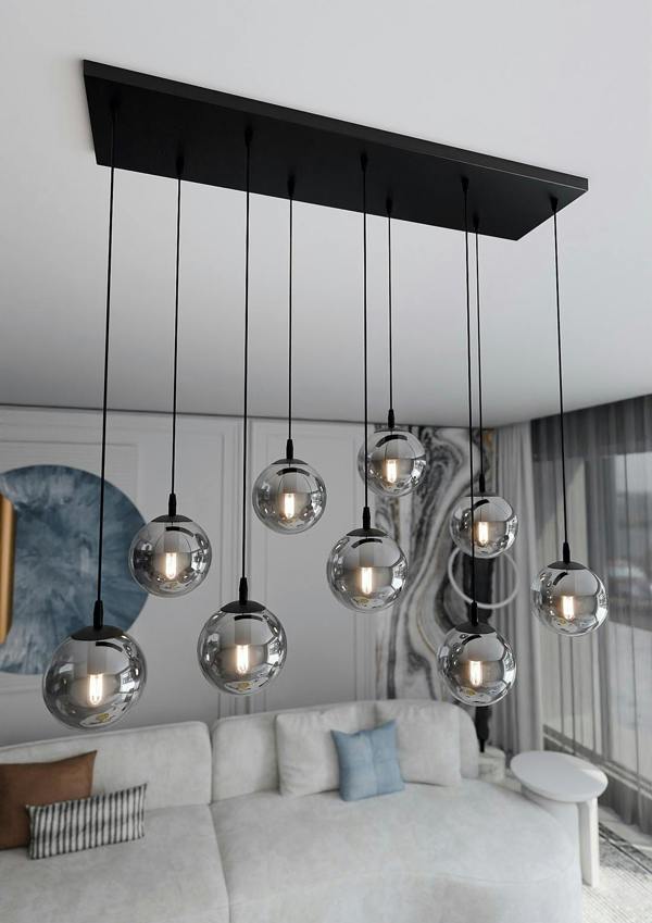 Emibig COSMO Pendant lamp  9 x E14 Black with Graphite Shade