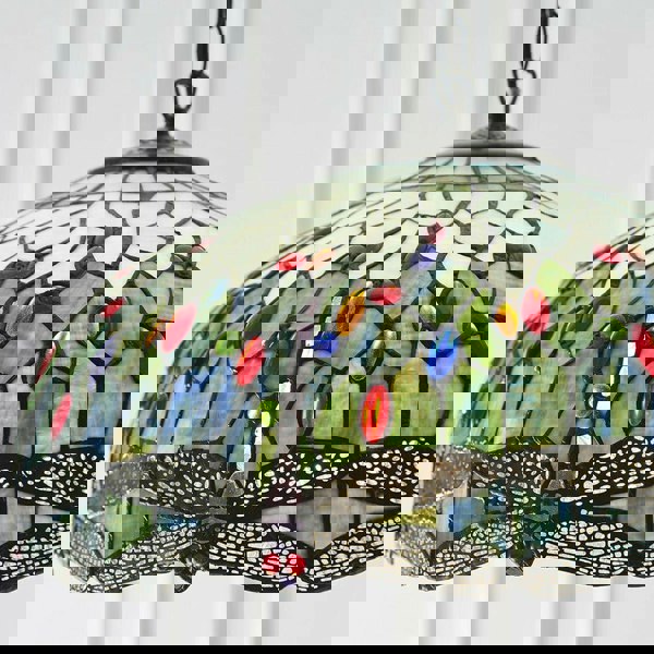 Tiffany Glass Hanging Ceiling Pendant Light Blue Dragonfly 3 Lamp Shade i00110 Loops