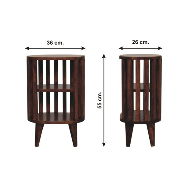 Artisan Furniture Solid Wood Ariella Double Shelf Chestnut Bedside Table