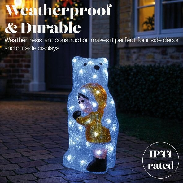 Scotts of Stow Xmas Haus LED Acrylic Bear Outdoor Decoration