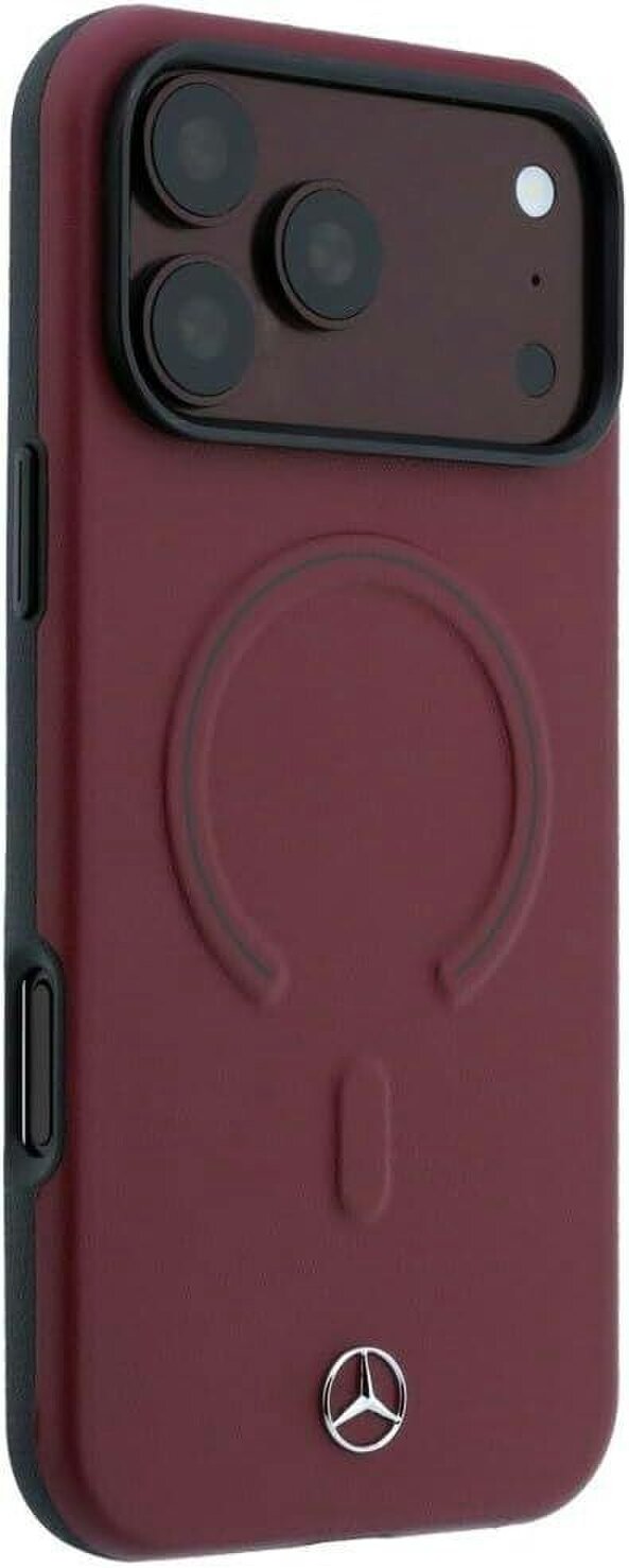Mercedes Leather 3D MagSafe Case for iPhone 17/18 Pro Max 6.9" Burgundy - MEHMP18X25PEMMOR