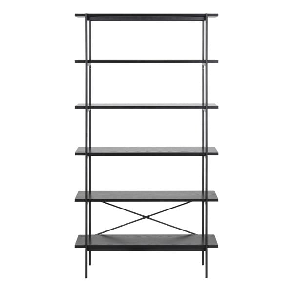 Furniture To Go Angus Bookcase with 5 Shelves in Black