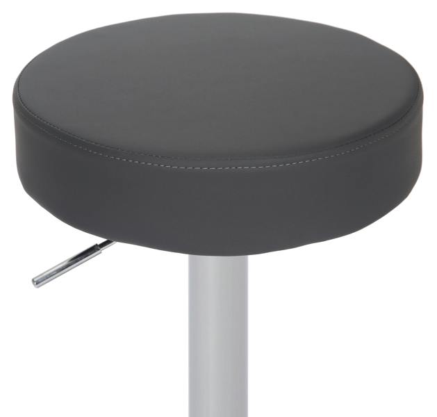 Lamboro Semplice Breakfast Bar Stool, Chrome Footrest, Height Adjustable Swivel Gas Lift, Home Bar & Kitchen Barstool, Charcoal Grey