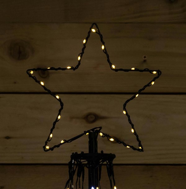 Samuel Alexander 1.4m Light up Christmas Pyramid Cone Tree with 308 White & Warm White LEDs