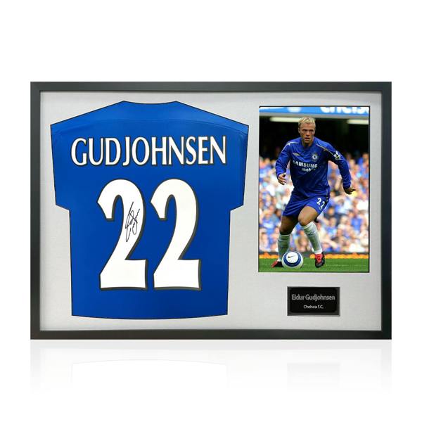 Eidur Gudjohnsen Signed Chelsea Shirt Classic Frame