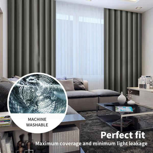 Marlow 2PCS Blackout Curtains Eyelet Ring Top Thick Thermal Ready Made Luxury