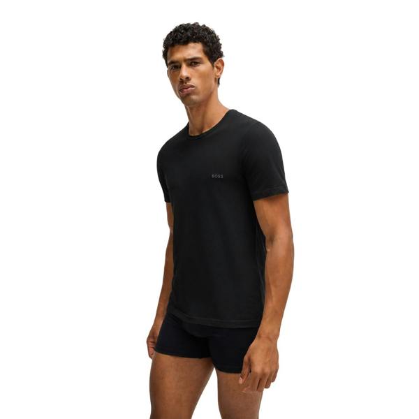 Boss Mens Crew Neck Regular T-Shirt (Pack of 3) - Navy/Black/White - 