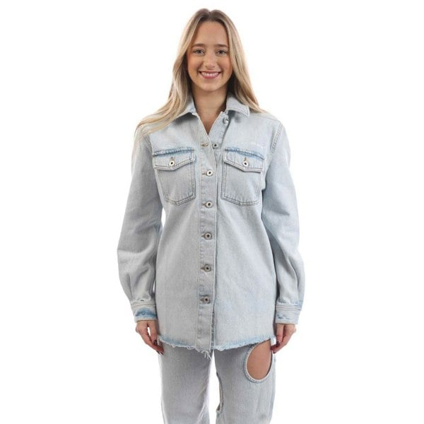 Off-White Off White Womens Diagonal Long-Sleeved Shirt - Blue/White