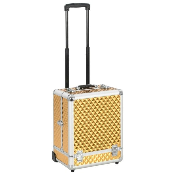Berkfield Make-up Trolley 35x29x45 cm Gold Aluminium