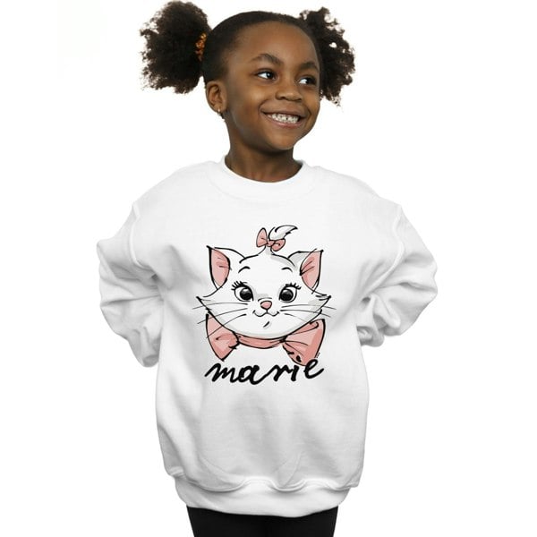 Disney Girls The Aristocats Marie Sketch Face Sweatshirt - White