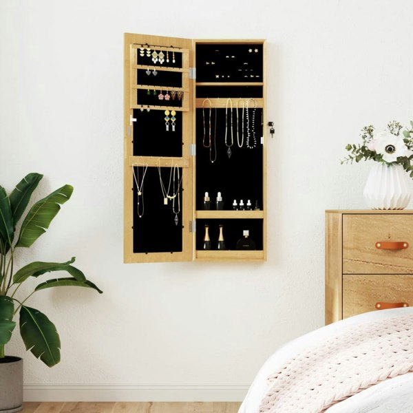 Berkfield Mirror Jewellery Cabinet Wall Mounted 30x8.5x90 cm