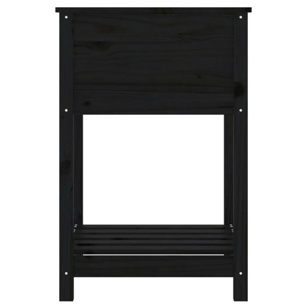 Berkfield Planter with Shelf Black 54x54x81 cm Solid Wood Pine
