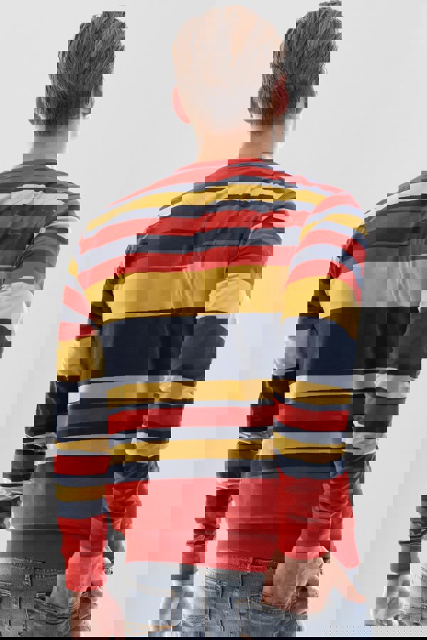 ENORSIA Mens Classic Print Stripe Sweatshirt