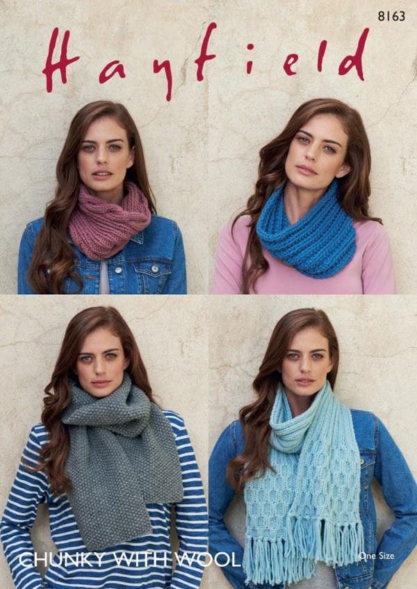 Hayfield Chunky with Wool Knitting Pattern 8163, Headwear for Women, One Size