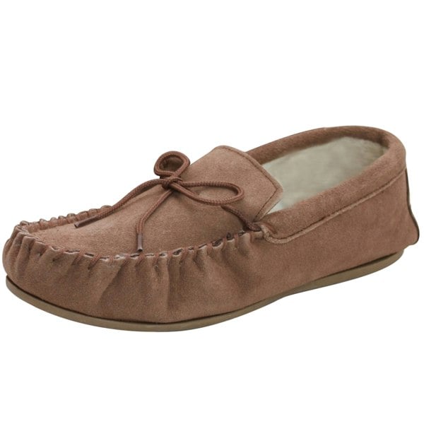 Eastern Counties Leather Unisex Wool-blend Hard Sole Moccasins - Camel