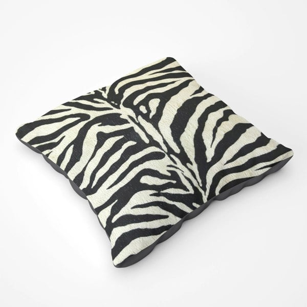 Warren Reed White Tiger Print Floor Cushion