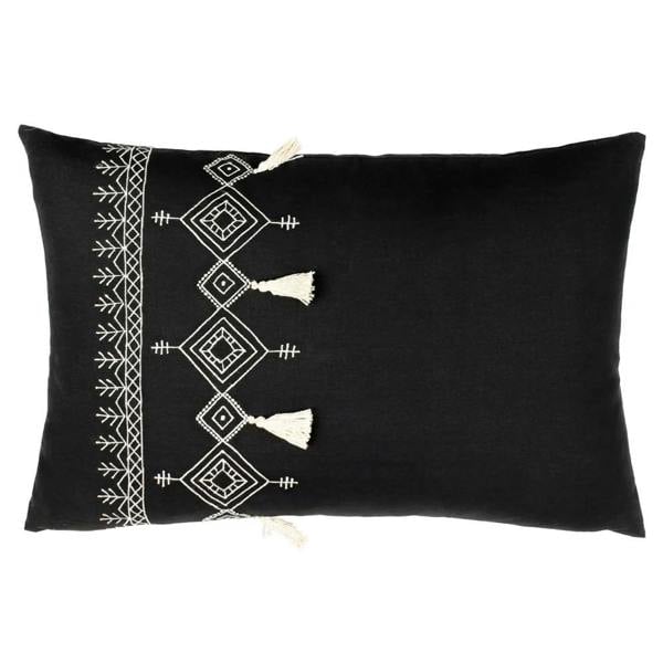 Furn Pritta Tassel Cushion Cover - Black