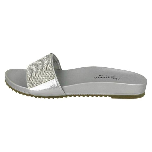 Savannah Ladies Savannah Flat Diamante Vamp Mules