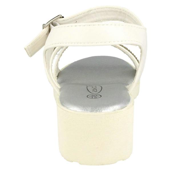 Spot On Girls Spot On Mid Heel Diamante Strap Ankle Buckle Sandal
