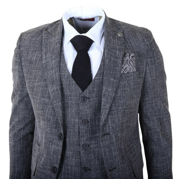 TruClothing IM33 - Men's Black 3 Piece Tailored Fit Suit