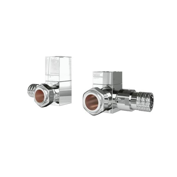 Flode Corner Square Manual Radiator Valve Pack | 15mm x 1/2″ | Chrome