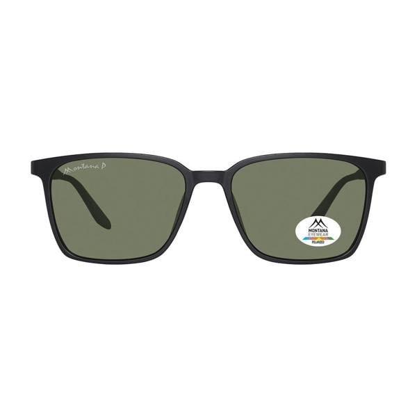 Montana Sunglasses MP186 B Matte Black G-15 Green Polarized