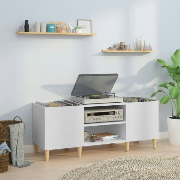 Berkfield Record Cabinet White 121x38x48 cm Engineered Wood