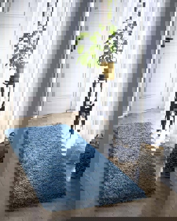 Plush Dark Teal Shaggy Rug | Modern Comfort | The Rugs