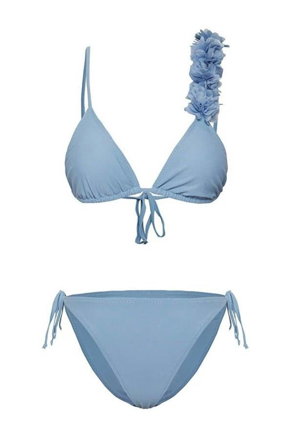 WOVCOR Applique Detail Triangle Padded Regular Waist Bikini Set