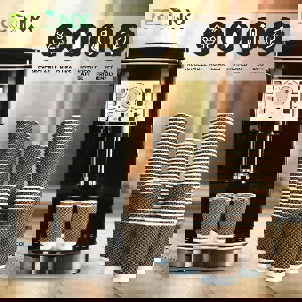 ECONX 8oz Coffee Paper Cup VIP Designed 3PLY Disposable Coffee Cup for Takeaway Hot Drinks Brown