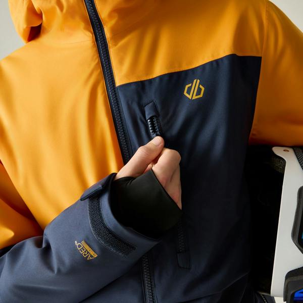 Dare 2B Mens Halfpipe IV Colour Block Ski Jacket - Navy/Electric Orange - 