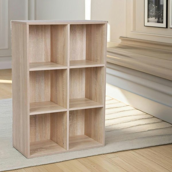 Rafaelo Mobilia 6 Cube Storage Unit Bookcase Oak