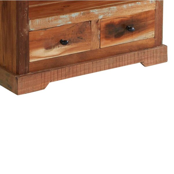 Wyld Haus Seattle Reclaimed Wood Large Bookcase 4 Shelves 2 Drawers