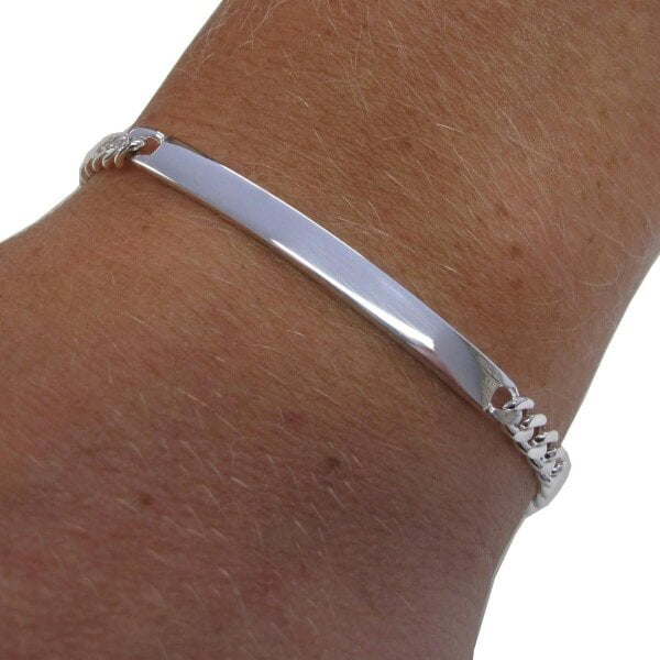 Christopher James of London Sterling Silver Ladies ID Bracelet - Slimline With Optional Engraving
