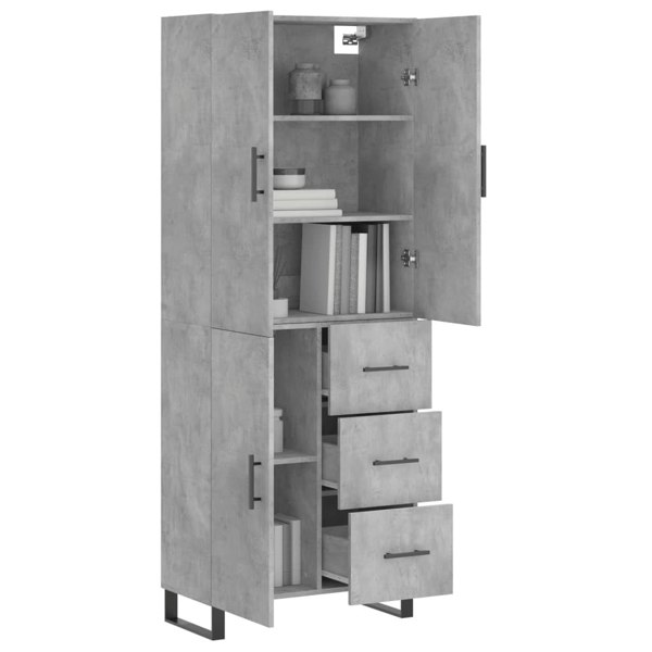 Berkfield Highboard Concrete Grey 69.5x34x180 cm Engineered Wood