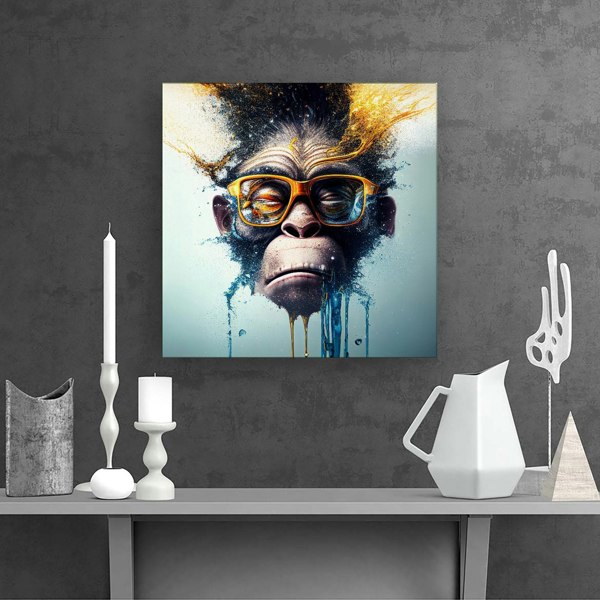 Warren Reed Monkey Splash Art Canvas