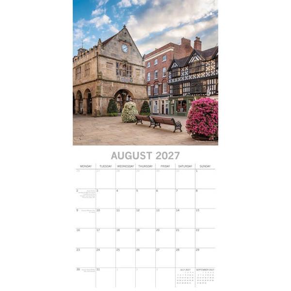 Shropshire Calendar 2027, Wall Calendars, Month To View, Travel, Gift