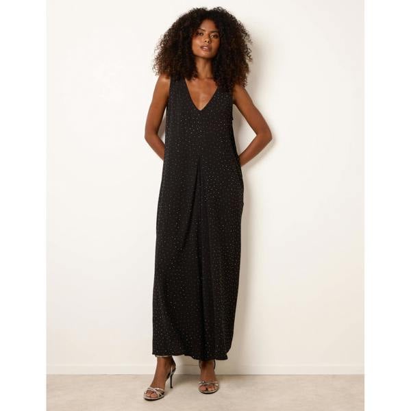 Blue Vanilla Pleat Front Diamante Jumpsuit