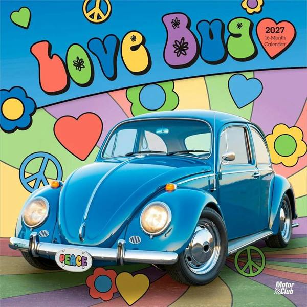 Love Bug, VW Beetle Calendar 2027, Wall Calendars, Month To View, Transport, Gift