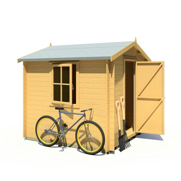 Shire Danbury 8x8 Log Cabin 19mm interlock  Cladding - Best Shed