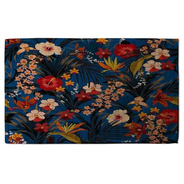 Benjamin Tate Design Bright Red & Orange Tropical Flowers & Plants (Bath Towel)