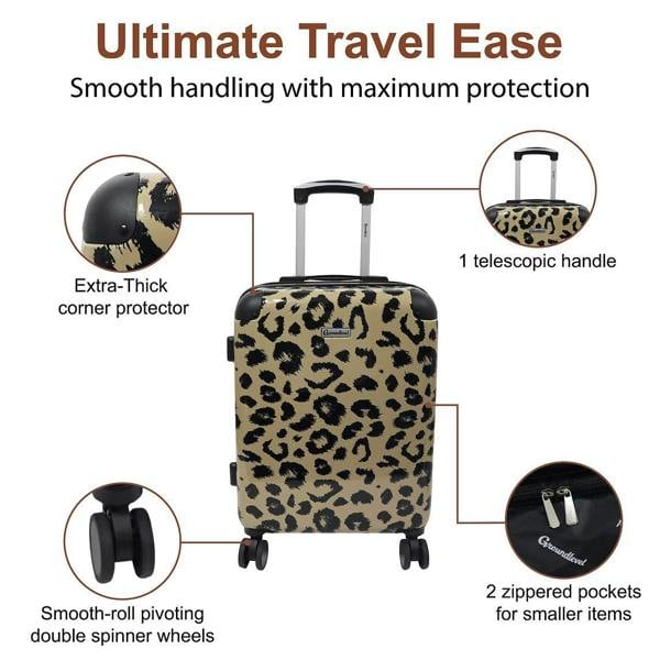 Groundlevel Animal Print 20" Hard Shell Cabin Suitcase Lightweight Spinner Carry On