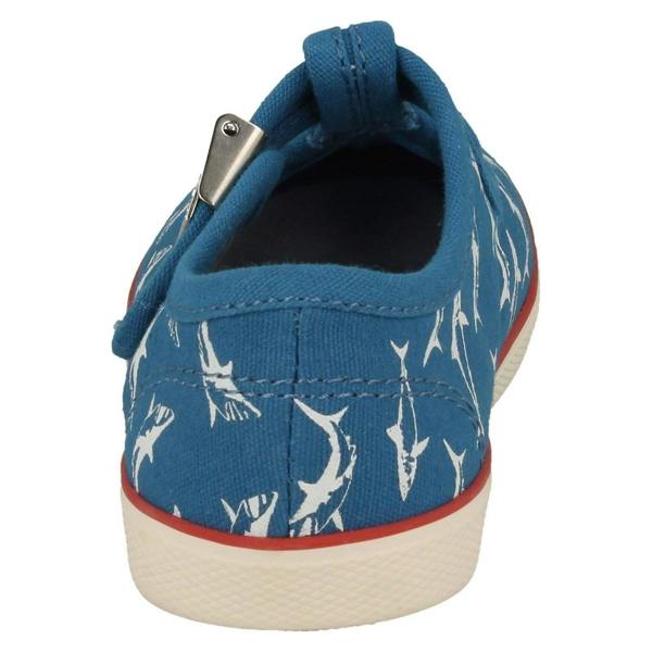 Start-rite Boys Startrite Shark Detailed T-Bar Canvas Shoes Surf